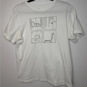 Arc'teryx Men’s Medium Short Sleeve T-Shirt White Quadrants Climbing Beer